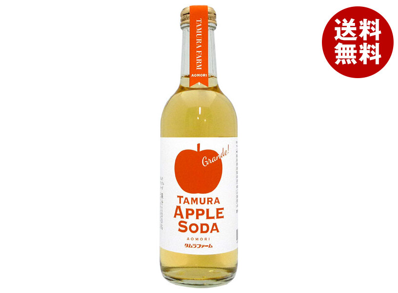 タムラファーム タムラアップルソーダ グランデ 300ml瓶×20本入×(2ケース)| 送料無料 りんごジュース 炭酸