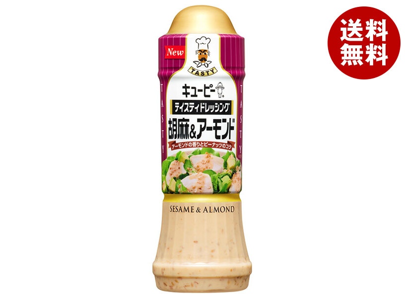 [ポイント5倍！4/10(金)1時59分まで全品対象エントリー&購入]キューピー テイスティドレッシング 胡麻&アーモンド 210mlペットボトル×12本入×(2ケース)｜ 送料無料 調味料 食品 ドレッシング ゴマ ごま ピーナッツ