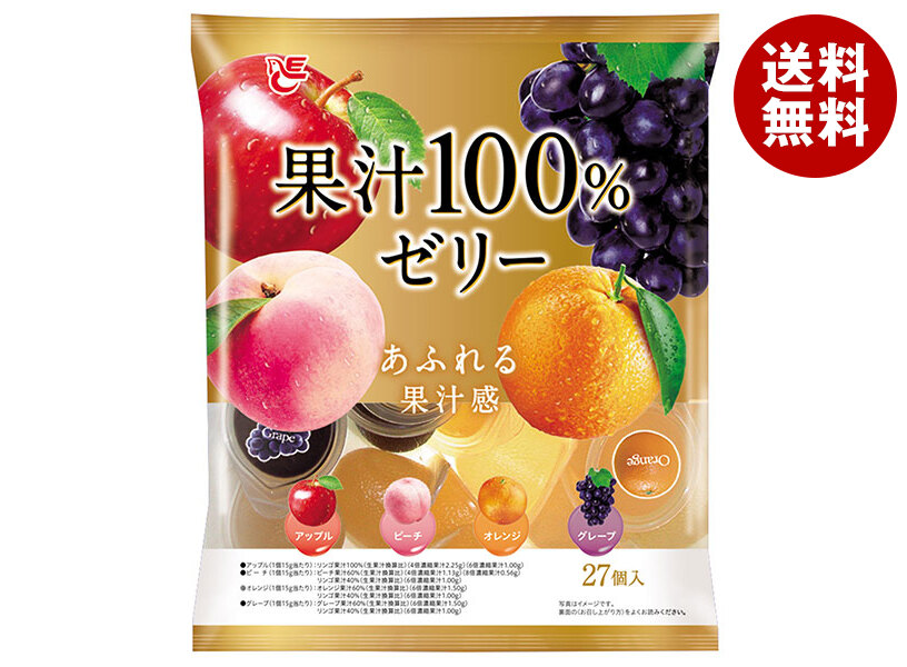 [ポイント5倍！4/17(金)9時59分まで全品対象エントリー&購入]エースベーカリー 果汁100%ゼリー 27個×16袋入×(2ケース)｜ 送料無料 お菓子 おやつ ゼリー フルーツ 濃縮果汁使用
