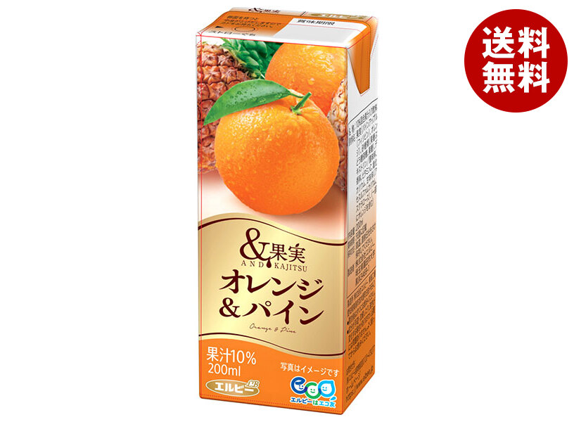 エルビー &果実 オレンジ&パイン 200ml紙パック×24本入×(2ケース)｜ 送料無料 ジュース オレンジ パイナップル