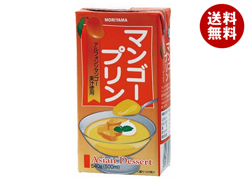 守山乳業 MORIYAMA マンゴープリン 540g紙パック×12本入×(2ケース)｜ 送料無料 プリン デザート お菓子 マンゴー