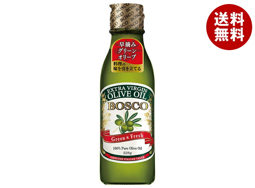 日清オイリオ BOSCO(ボスコ) エキストラバージンオリーブオイル 228g瓶×12本入×(2ケース)｜ 送料無料 オリーブオイル 調味料 食用油 エキストラバージン