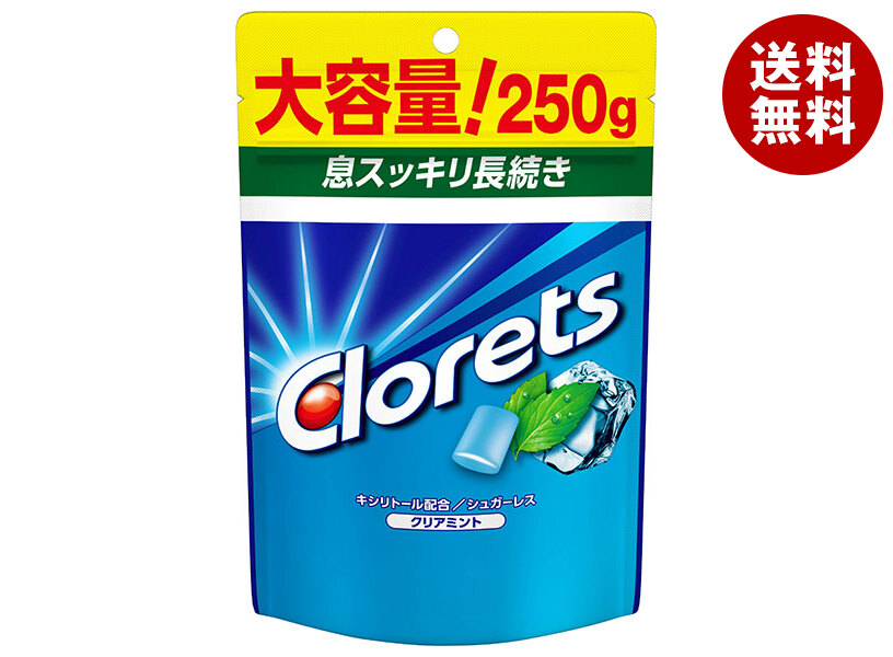 モンデリーズ・ジャパン クロレッツXP クリアミント スタンドパウチ 250g×6袋入×(2ケース)｜ 送料無料 お菓子 ガム パウチ クロレッツ Clorets ミント