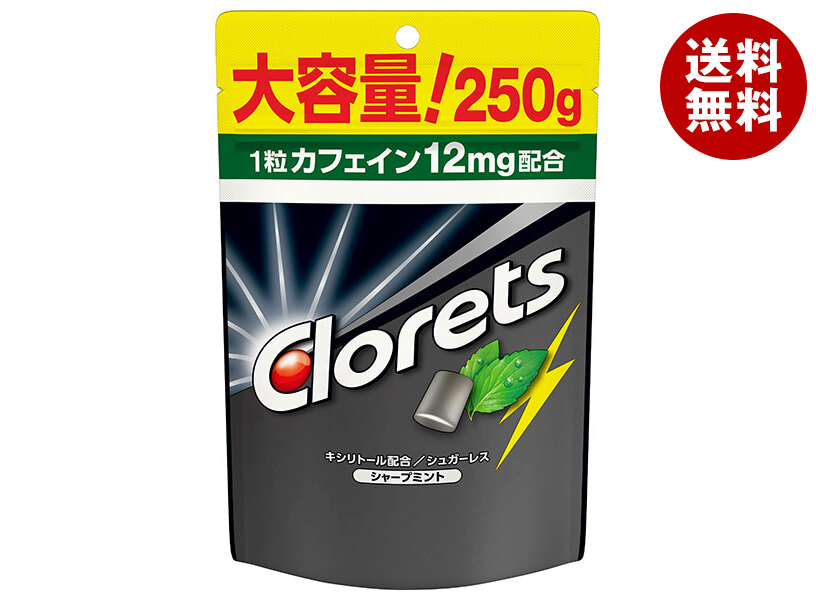 モンデリーズ・ジャパン クロレッツXP シャープミント スタンドパウチ 250g×6袋入×(2ケース)｜ 送料無料 お菓子 ガム パウチ クロレッツ Clorets ミント