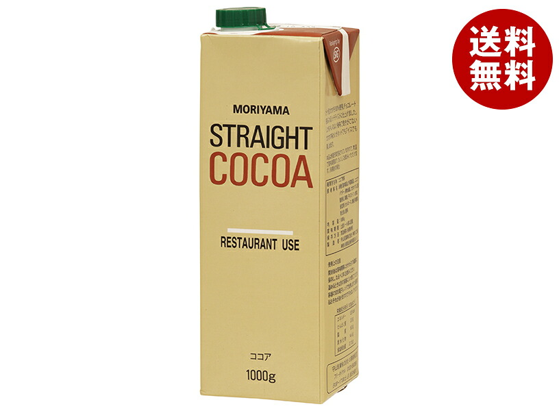 [ポイント5倍！4/10(金)1時59分まで全品対象エントリー&購入]守山乳業 MORIYAMA ストレートココア(口栓付) 1000g紙パック×6本入×(2ケース)｜ 送料無料 アイスココア 1l 1L 紙パック