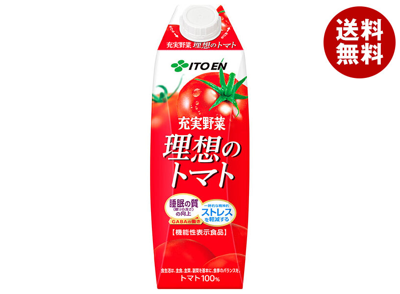 楽天市場】理想のトマト 1L 6本×3ケース 18本 伊藤園 屋根型キャップ付