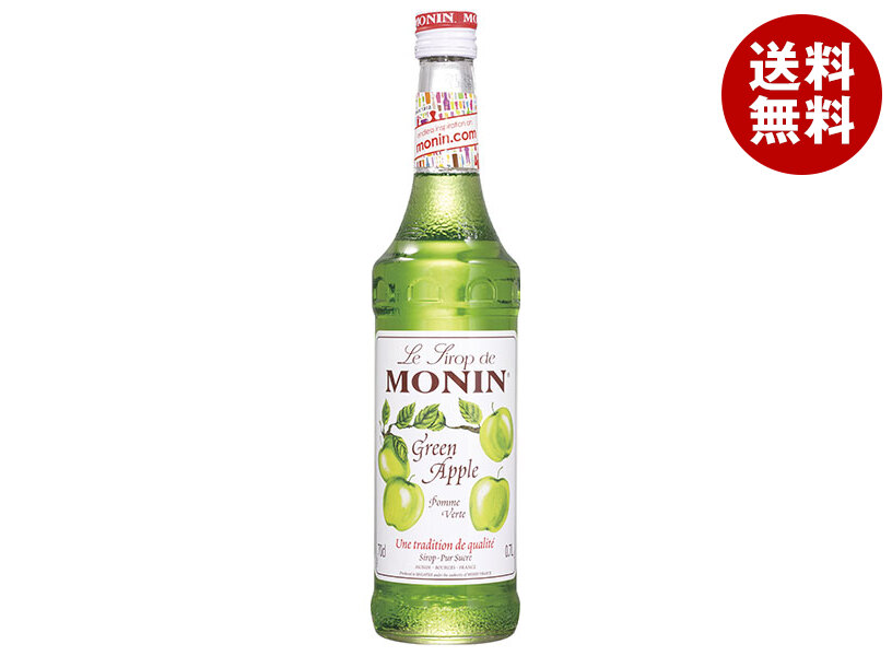 日仏貿易 モナン グリーンアップル・シロップ 700ml瓶&times;6本入&times;(2ケース)｜ 送料無料 シロップ ノンアルコール ノンアル カフェ フレーバー 割材 アップル りんご 青りんご｜MISONOYA店