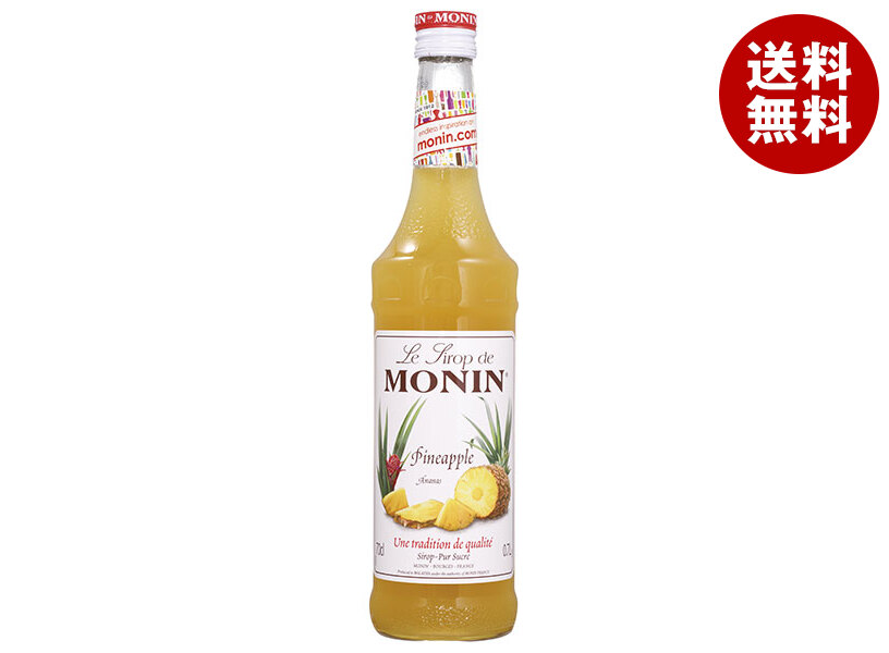 日仏貿易 モナン パイナップル・シロップ 700ml瓶&times;6本入&times;(2ケース)｜ 送料無料 シロップ ノンアルコール ノンアル カフェ フレーバー 割材 パイン パインアップル｜MISONOYA店