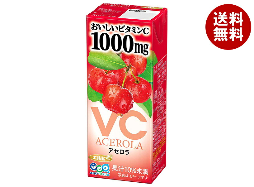 エルビー おいしいビタミンC アセロラ 200ml紙パック×24本入×(2ケース)｜ 送料無料 アセロラ 果汁 ビタミンC 紙パック