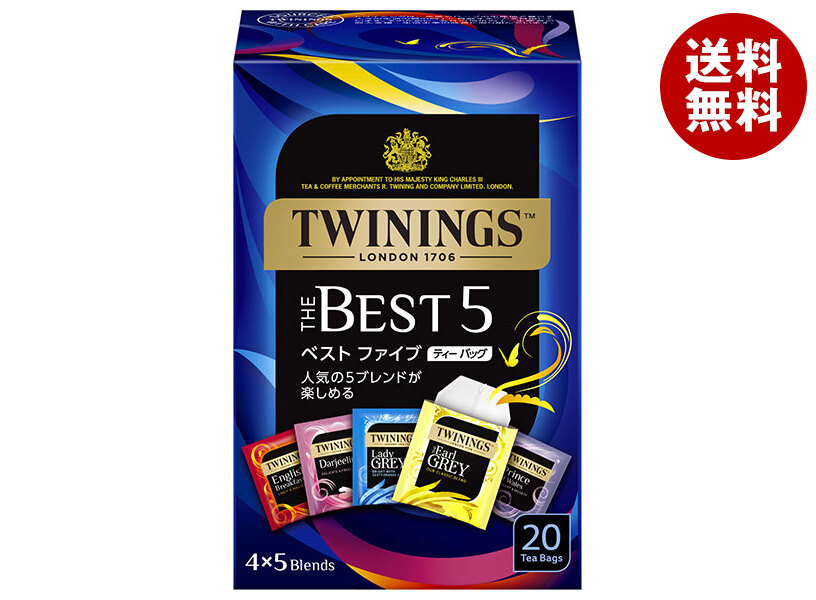[ポイント5倍！7/26(日)1時59分まで全品対象エントリー&購入]片岡物産 トワイニング ベスト ファイブ 20袋&times;24箱入&times;(2ケース)｜ 送料無料 紅茶 トワイニング ティーバッグ インスタント 紅茶｜MISONOYA店