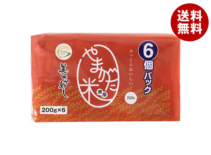 [ポイント5倍！4/10(金)1時59分まで全品対象エントリー&購入]ドリームズファーム 美味かめし 山形県産米 (200g×6P)×6個入×(2ケース)｜ 送料無料 一般食品 レトルト食品 ご飯 国産