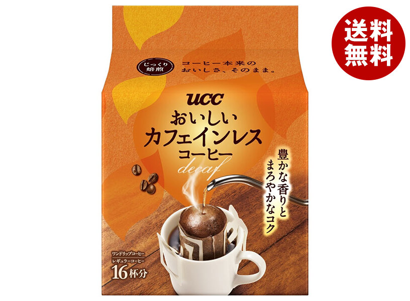 [ポイント5倍！7/26(日)1時59分まで全品対象エントリー&購入]UCC おいしいカフェインレスコーヒー ワンドリップコーヒー (7g&times;16P)&times;12(6&times;2)袋入&times;(2ケース)｜ 送料無料 コーヒー 珈琲｜MISONOYA店