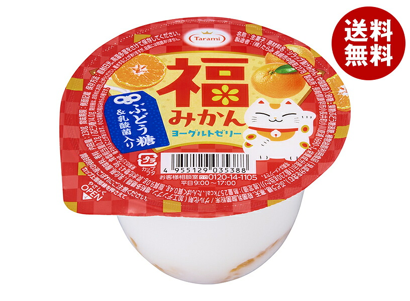 [ポイント5倍！4/17(金)9時59分まで全品対象エントリー&購入]【賞味期限2026.06.07】たらみ 福みかん ヨーグルトゼリー 230g×24(6×4)個入×(2ケース)｜ 送料無料 ゼリー ナタデココ おやつ みかん