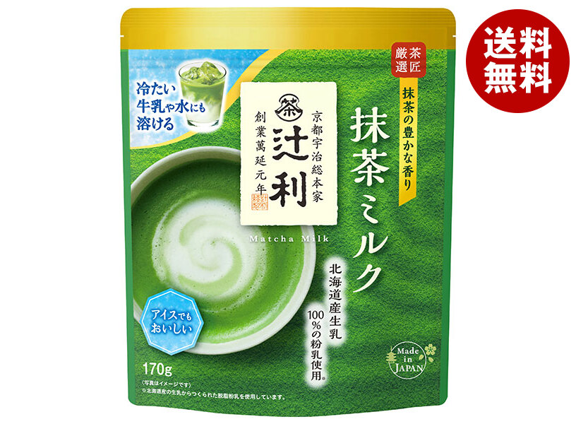 [ポイント5倍！7/26(日)1時59分まで全品対象エントリー&購入]片岡物産 辻利 抹茶ミルク お濃い茶仕立て 150g&times;12袋入&times;(2ケース)｜ 送料無料 嗜好品 抹茶 粉末ドリンク インスタント｜MISONOYA店