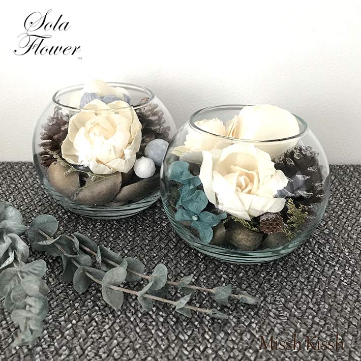楽天市場 グラスボウル ポプリ 花 ソラフラワー グラスボウル Sola Flower Glassbowl Winter ポプリ インテリア 装飾 玄関 ギフト プレゼント 造花 ミッシュ キッシュ