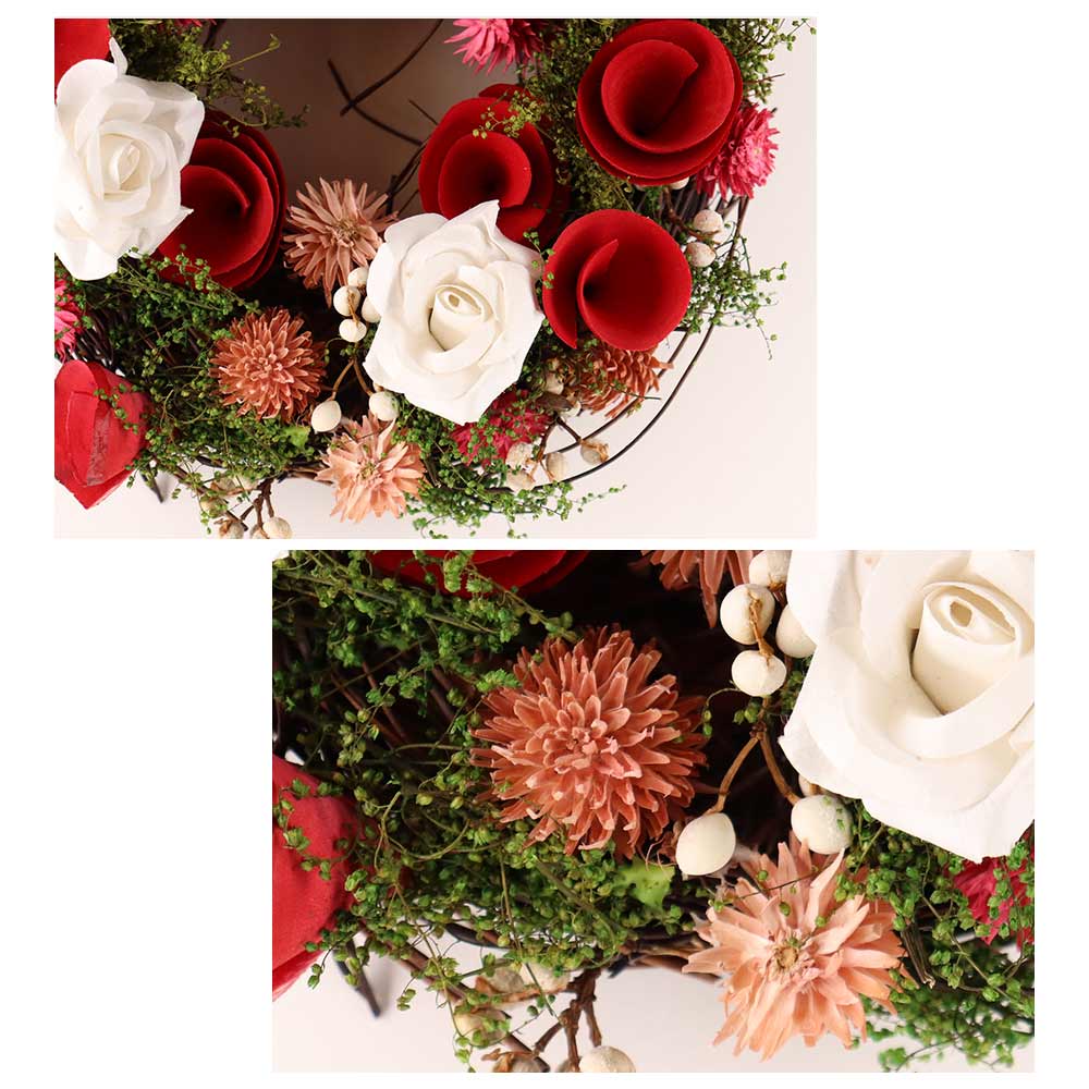 楽天市場 フラワーリース ルージュ ドライフラワー Wreath レッド バラ Sサイズ 25cm 母の日 ミッシュ キッシュ