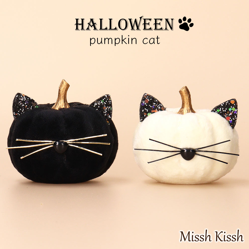 じむらむばーぼん　クロ魔女猫　＋　白かぼちゃ じむらむばーぼん様専用 クロ魔女猫 ＋ 白かぼちゃ M10976