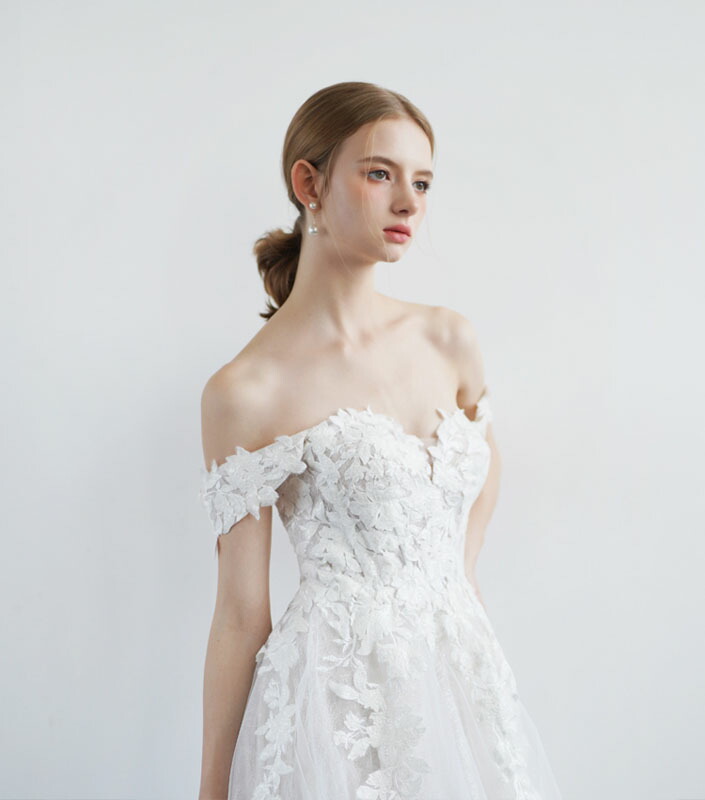 ウェディングドレス 花嫁 ブライダル ロングドレス 結婚式 海外挙式 wedding dress 前撮り 後撮り パーティードレス Aラインドレス 立体フラワーアクセサリー フォーマル キュート イブニングドレス ワンピース イベント用 写真 披露宴 演奏会 オーダーメイド|MISS-R