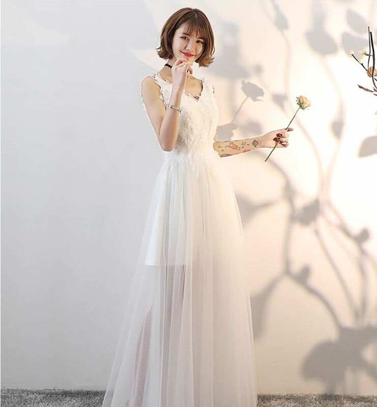 海外旅行 ロングドレス ウエディングドレス Aラインドレス 挙式 Wedding dress 花嫁 レディース ウェデイングドレス 二次会 結婚式 フォーマルドレス 新婚旅行|MISS-R