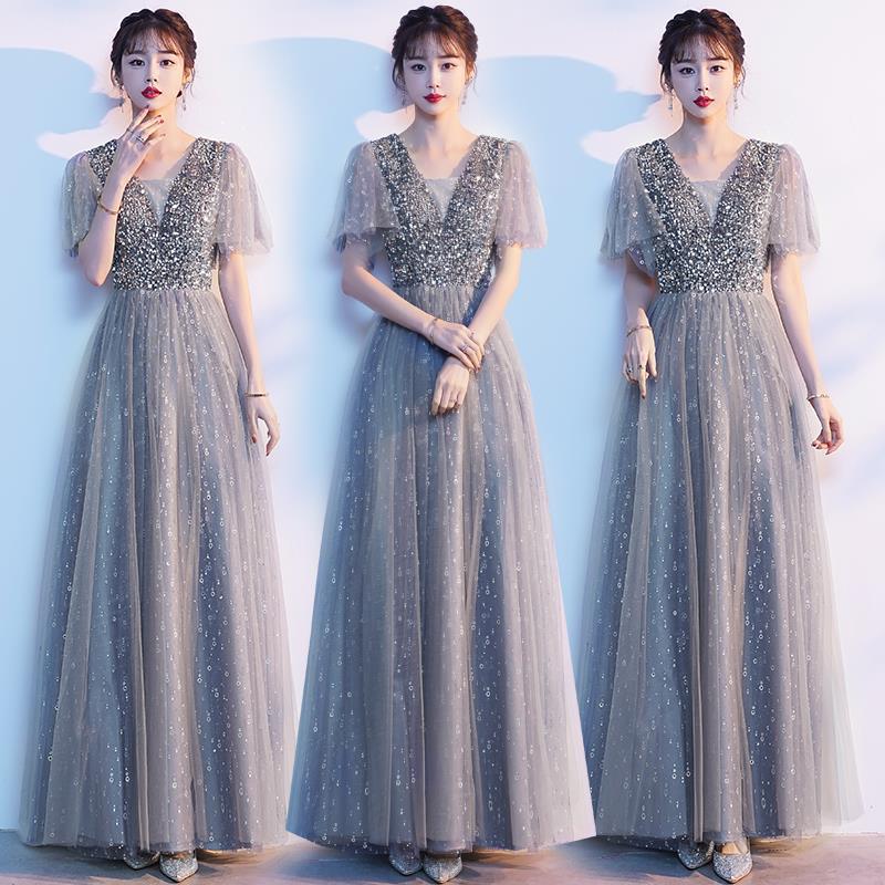 新品☆アドリアナパペル☆美スパンコール刺繍ドレス☆グレー☆演奏会ウェディング 楽天市場】スパンコール刺繍レースドレス パーティードレス 結婚式