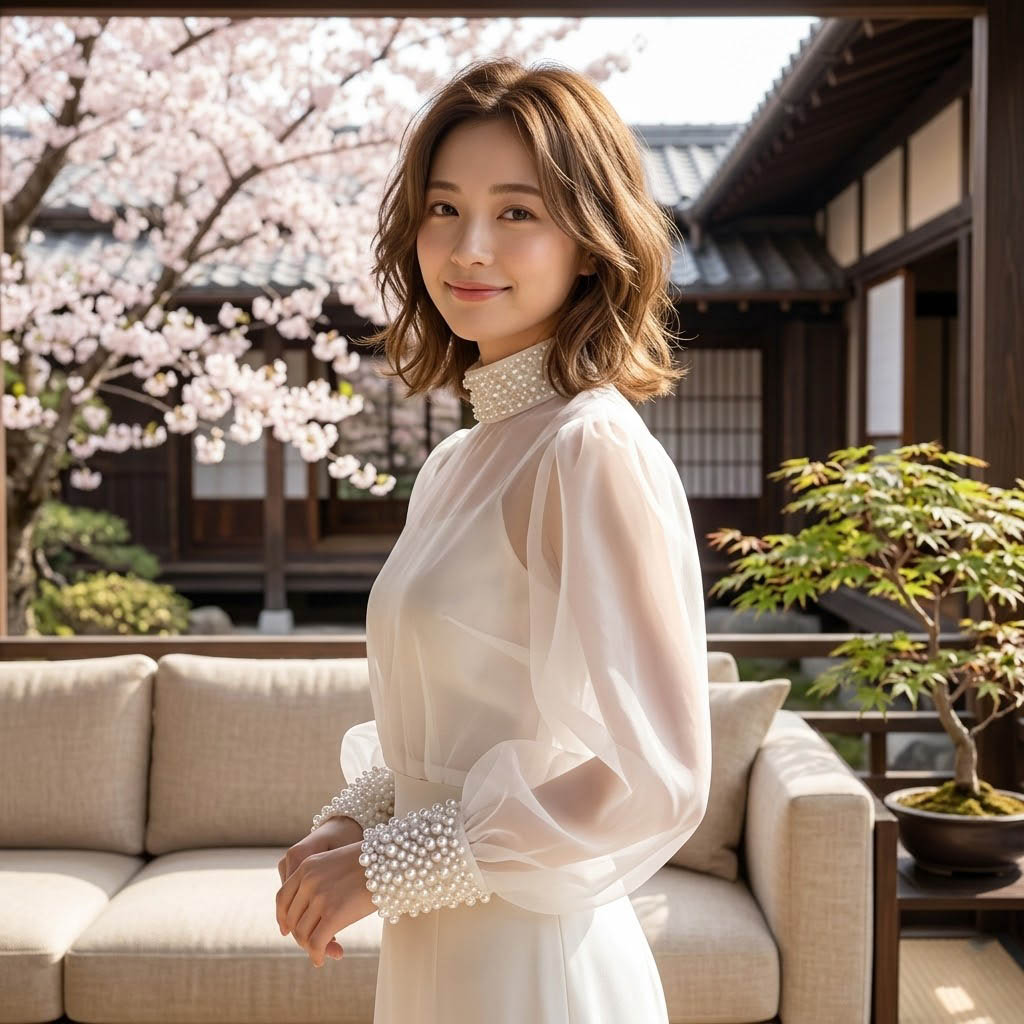 ウエディング ボレロ ブラウス インナー チュール 長袖 パフスリーブ ハイネック ブライダル 結婚式 二次会 パーティー ドレス レイヤード 春夏 透け感 前撮り フォトウエディング 花嫁 演奏会 白 ホワイト エレガント レディース 上品