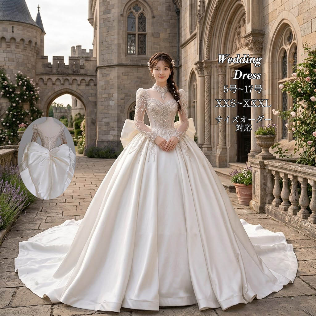婚礼の儀お召しもの 姫御前伝達ルート 繻子 ウェディングドレス ロングお召しもの ビスチェ 長袖 ロングギア 編み上げ うしろ側シュロの葉 白いこと ベージュ 晴れ晴れしい 晴れ晴れしい 購入注文お手伝いさん 外国で挙式 花嫁御寮 レディース 窈窕たる 成年者好いたらしい 婚礼の儀 交歓会 前撮り 大宝物殿 ウェディングドレス-レディースファッション