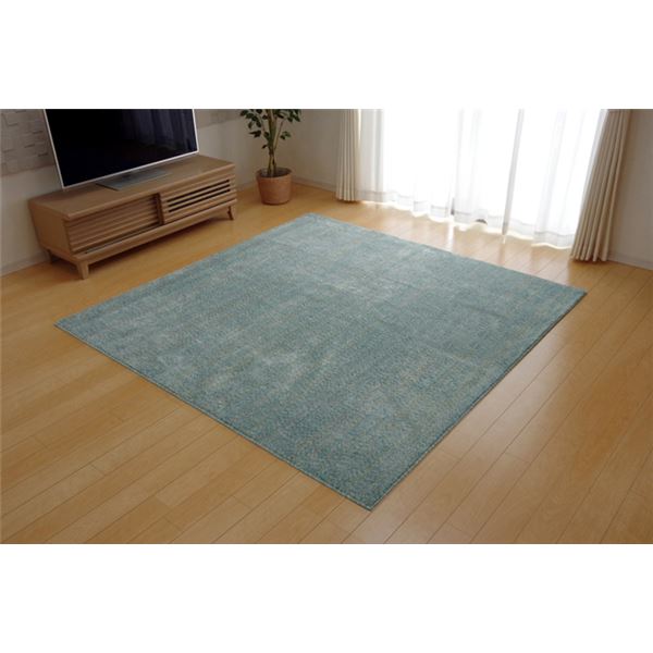 ラグマット/絨毯 3畳 ミックスカラー ブルー 約190×240cm 日本製 抗菌 防臭 防ダニ タフト 床暖房対応 〔リビング〕代引NG 26,500円