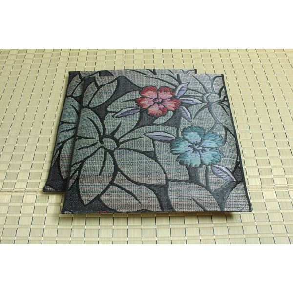い草 座布団 袋織 織込千鳥 2枚組 ブルー 約60×60cm×2P 抗菌 防臭 調湿 日本製 なでしこ 〔リビング 来客 和室〕代引NG|寝具インテリアのMITAS