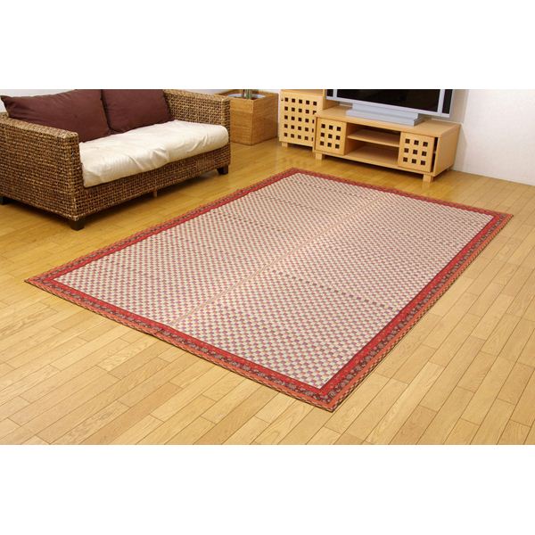 い草 花ござ/引っ敷き 花柄ヘリコプター サクラ色 日本の首都間6畳 約261×352糎 日本製 抗菌 防臭 調湿役立つこと 消臭 耐久性 〔リビング〕代引NG