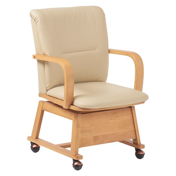 回転式 ダイニングチェア 1脚 こたつ対応 約幅55×奥行62×高さ85cm ナチュラル 組立品代引NG