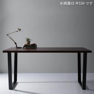 天然木天板 スチール脚 モダンデザインテーブル ブラウン V字脚 W120 組立設置付|寝具インテリアのMITAS