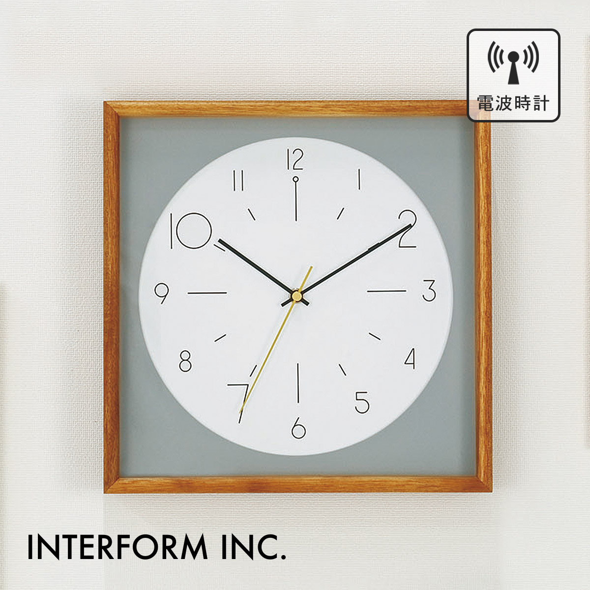 Cadre カードル ウォールクロック［電波時計］CL-4059 INTERFORM インターフォルム 壁掛け時計 インテリア シンプル おしゃれ スタイリッシュ ナチュラル 北欧【沖縄・離島 お届け不可】｜mitashop