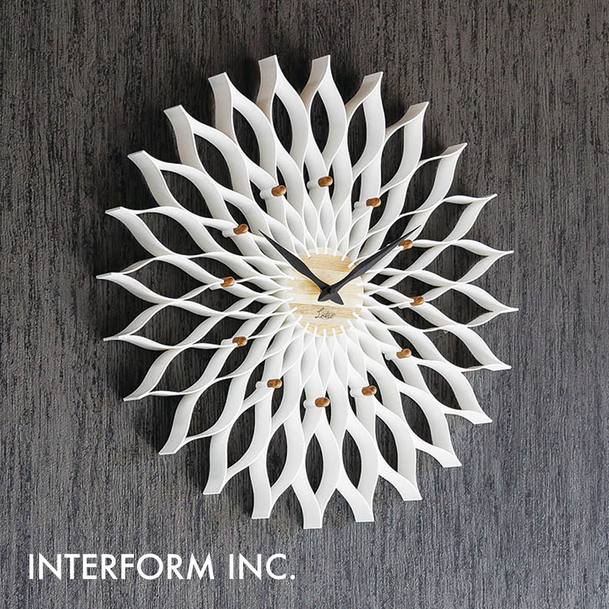 Leffard ルファール ウォールクロック【ホワイト】CL-9903 WH INTERFORM インターフォルム 壁掛け時計 エレガント モダン おしゃれ【沖縄・離島 お届け不可】｜mitashop