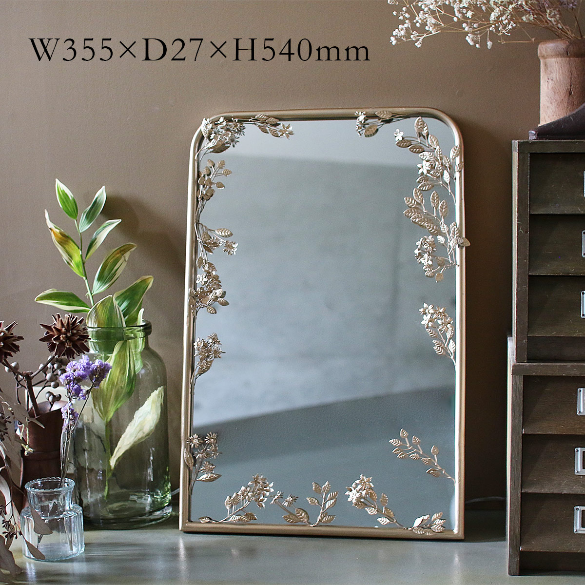 楽天市場】【あす楽】 ミラー 鏡 フローラルミラー DRDF2004 SOW