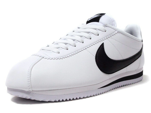 black and white leather cortez