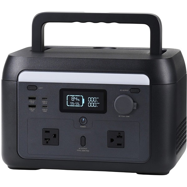 【東証上場の安心企業 / 正規品 ・ 保証付き】【新品・在庫あり★】DE-PS500PBK　●エレコム ポータブル電源 500P (容量 512Wh / AC出力 600W)【送料無料!（北海道・沖縄・離島配送不可）】