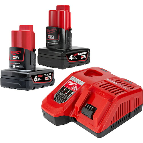 M12-18NRG-642JP　●ミルウォーキー M12 4.0Ah & 6.0Ah FC スタートキット【送料無料!（沖縄・離島配送不可）】