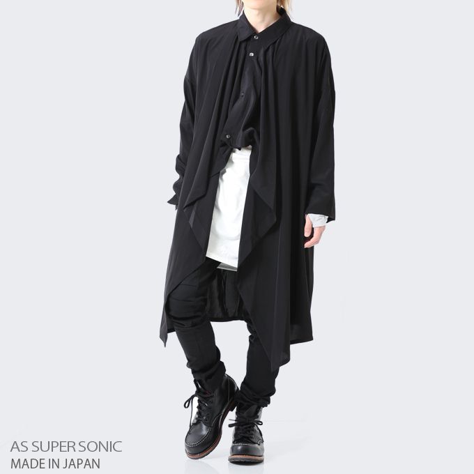 【日本製】フィッシュテール ロング丈プルオーバー メンズ プルオーバージレー 広広とした影ぼうし 弗マン 長袖 流行り物系 AS SUPER SONIC