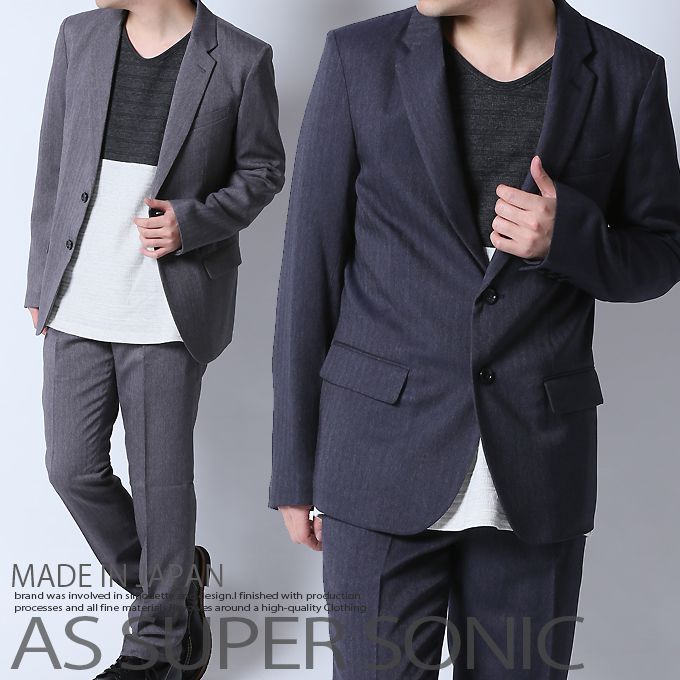 ジャケット メンズ テーラードジャケット 日本製 ブラック ネイビー As ブラック ネイビー Super As Sonic As Super Sonic Mitezza 日本製 ボトム別売とのセットでスーツとして着用可能