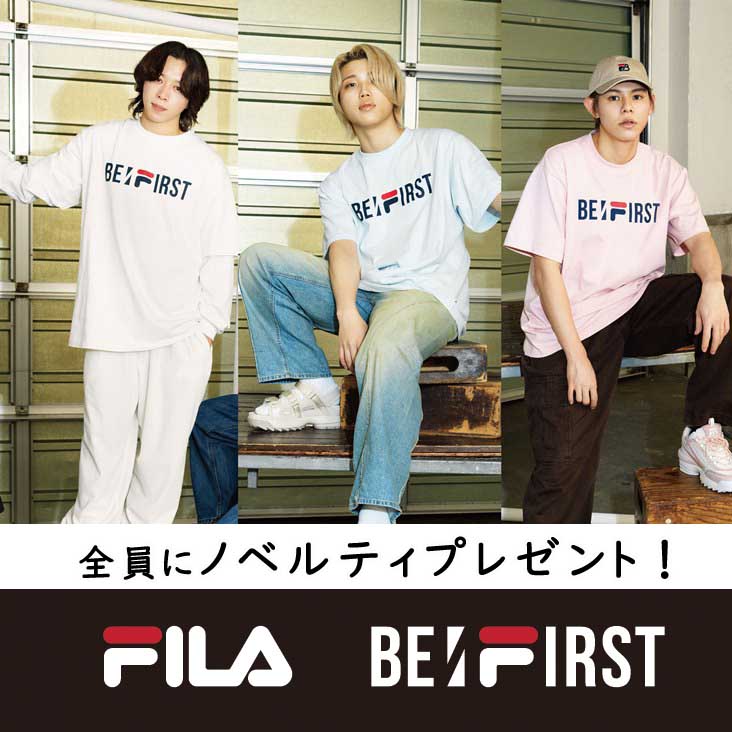 FILA フィラ BE:FIRST コラボ 着用モデル 半袖Tシャツ メンズ レディース ブランド おそろい ユニセックス 男女兼用 限定  ビーファースト SOTA SHUNTO MANATO RYUHEI JUNON RYOKI LEO | ミトマン楽天市場店