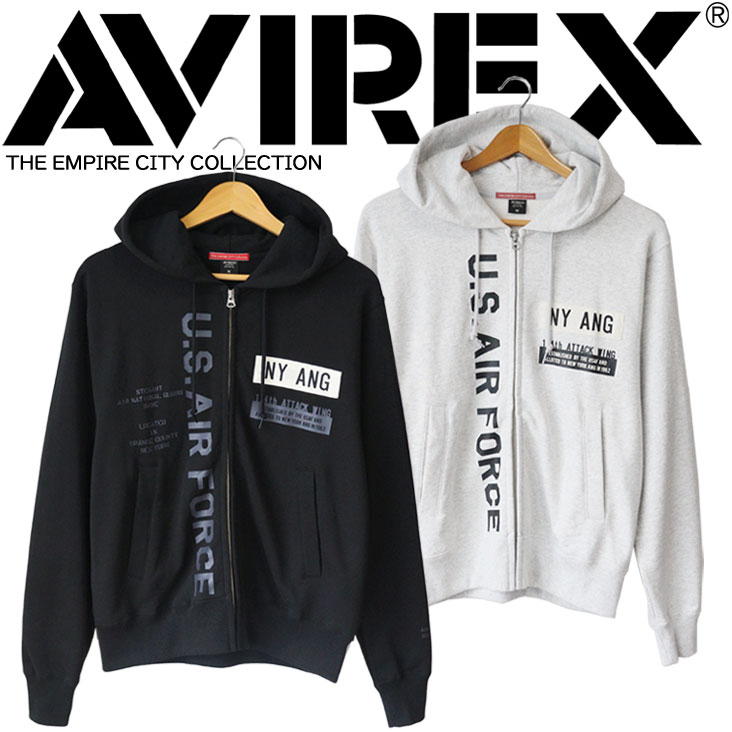AVIREX アヴィレックス ジップパーカー AIR NATIONAL GUARD NY アメカジ メンズ 男性 ロゴ プリント パッチ ワンポイント フード 普段使い 秋 冬 ミリタリー アメリカ カジュアル アウトドア カッコいい ストリート 鉄板 かっこいい ラフ 楽ちん 動きやすい ギフト｜ミトマン店