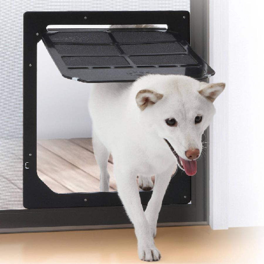 【百貨店SALE】網戸専用 犬猫部屋の入り口 中型犬用 L大きさ （ 愛玩動物部屋の入り口 キャットドア 網戸用 部屋の入り口 猫 犬 愛玩動物 ）