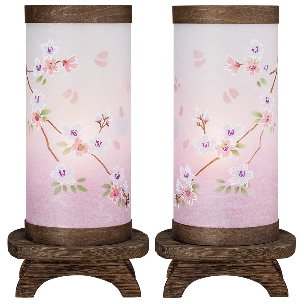 【百貨店SALE】ミニ盆提燈、回転させる灯、1対、高さ29cm×幅14.5珊。