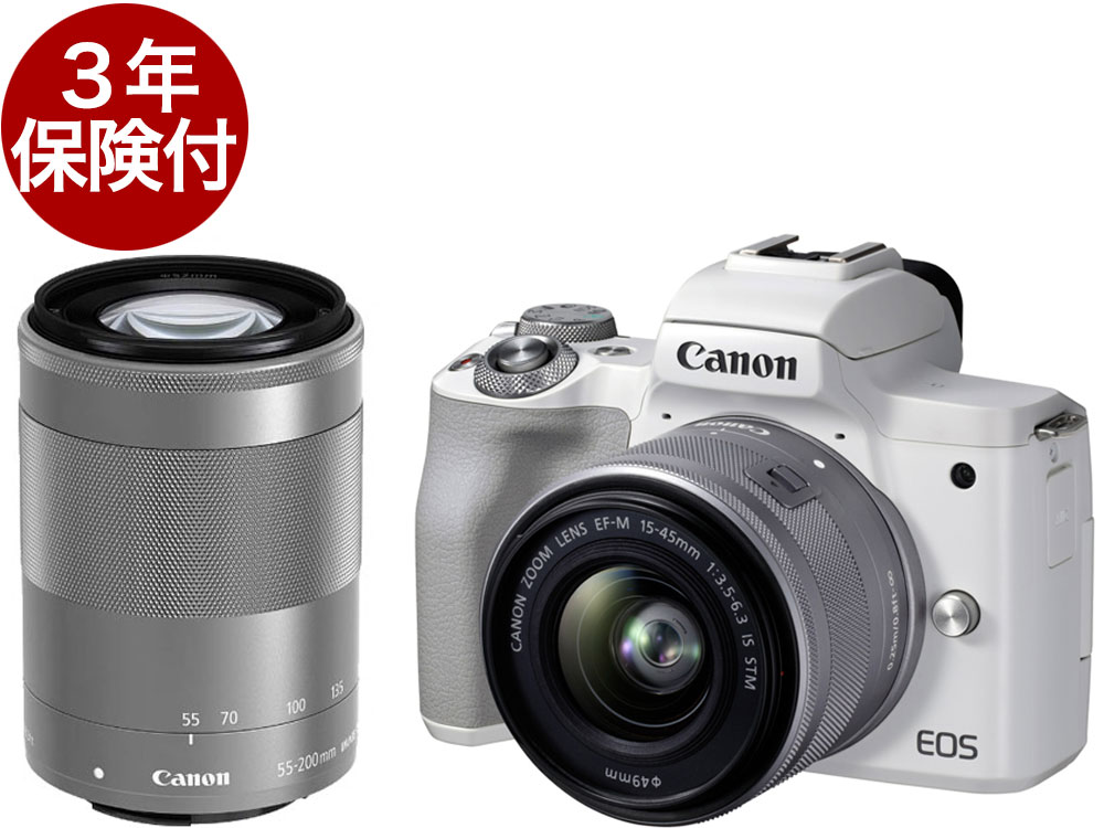 キャノン Canon EOS KISS M2 WH ホワイト マクロレンズ付-