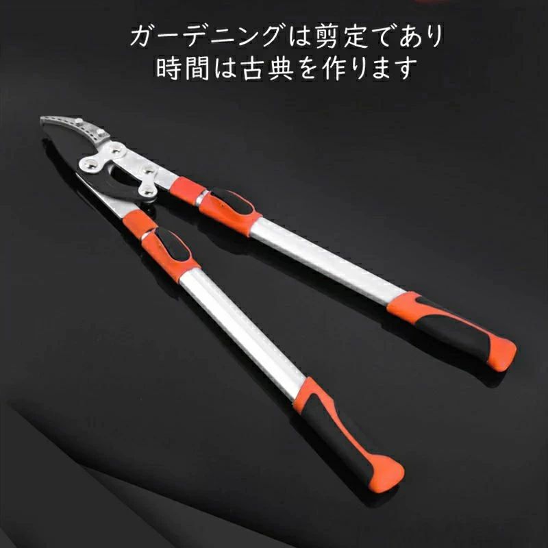 枝切りばさみ えだきりばさみ 最大切断径110mm 剪定ばさ テコ式 伸縮長さ68-101cｍ 園芸用品 枝きりはさみ アルミ柄 一発切断 耐久性 キレイな切断面
