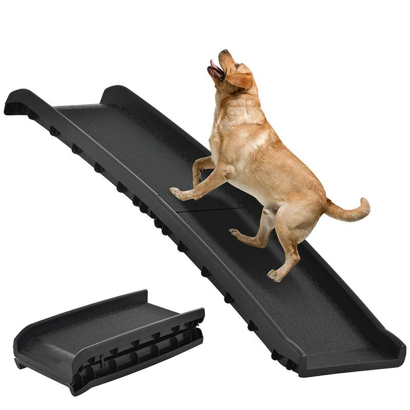 犬ステップ 車用 2つ折りドッグスロープ 折り畳み 車用 ドッグスロープ 折りたたみ ドックスロープ 傾斜 車 お年寄り コンパクト 持ち運び 犬 凹凸加工 滑り止め 安全 軽量 収納｜三木商店オンライン