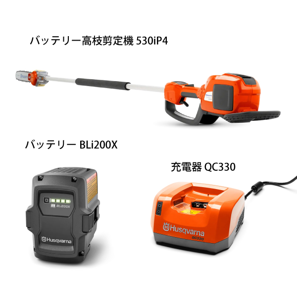 ハスクバーナ チェーンソー バッテリー高枝剪定機 ・充電器付きセット