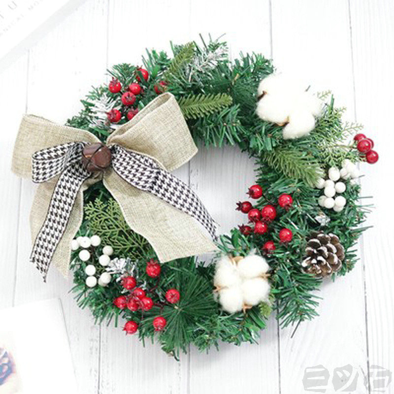 クリスマスリース グリーンリース 30cm X Mas Christmas Wreath あす楽 おしゃれ お祝い インテリア ウィンターリース ギフト クリスマス クリスマスプレゼント ナチュラルリース プレゼント ホワイト モミ リボン リース 壁掛け 壁飾り 店舗 玄関 装飾 贈り物 高級