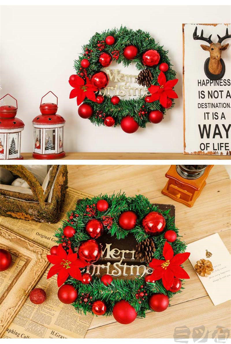 クリスマスリースX'maschristmaswreathグリーンリースナチュラルリースウィンターリース30cmインテリア店舗装飾壁飾り壁掛け玄関クリスマスリース贈り物ギフトプレゼントお祝いあす楽高級おしゃれリボン
