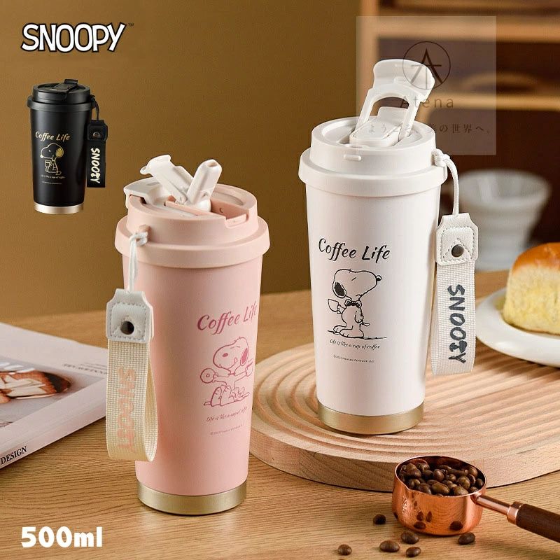 スヌーピーストロー付きステンレスタンブラー550ml 6種 スヌーピーストロー付きステンレスタンブラー550ml 6種 スヌーピー